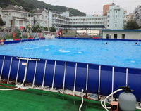 Großer Kommerzieller PVC-Kinderpool mit Stahlrahmen und Kunststoffkonstruktion, Wasserdicht, Rund, mit Filterpumpe für Heim- und Schulgebrauch