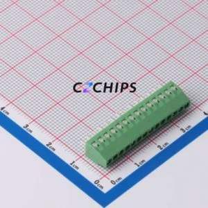 DB125-2.54-14P-GN-S Screw Terminal Block P=2.54mm Connector ( Construction: 1x14P )( Pitch: 2.54mm )( Color: Green ) - Product Image 1