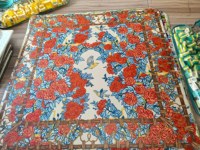 Tapis de mahjong en osier de 31,5 po, style preppy, motifs floraux, à carreaux et trèfles pour la Saint-Patrick et les soirées jeux