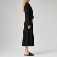 HOO Nouvelle Collection Automne – Ensemble Gilet et Cardigan Décontracté Haut de Gamme pour Femme, Style Français, Col V Côtelé Très Élastique, Coupe Ample TZB836