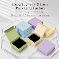 Ensemble de boîtes magnétiques en carton noir personnalisées avec logo, petites boîtes carrées pour bijoux, cils et lunettes