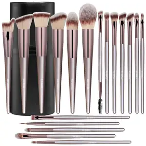 Makeup Brush Set 18 Pcs Premium Synthetic Foundation Powder Eye shadows Blush Makeup Brushes with black case