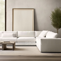 Hochwertiges Cloud-Sofa geteiltes Sofa-Set Möbel weißer Stoff bequemes L-Form-Sofa-Set Wohnzimmer