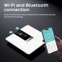 Balance de salle de bain numérique de haute précision avec fonction IMC en verre trempé WIFI Analyseur international Mode Capacité de poids de 180kg