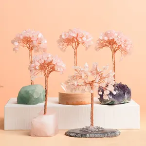 2023 Wholesale Amethyst Drusy Rose Quartz Gravel Crystal Big Raw Stone Money Tree for Decoration Crystal Crafts Gift