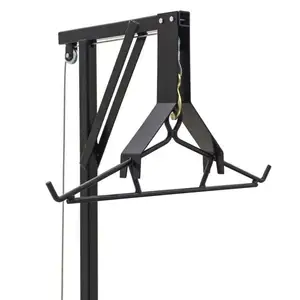 JH-Mech 360 Graus Preto Caminhão Montado Deer Grua e Gambrel Kit Pó Preto Revestido Ajustável Caminhão De Metal Hitch Deer Grua