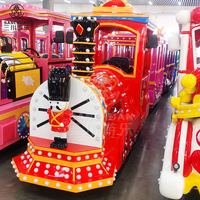 Train électrique sans rail pour enfants, thème dessin animé attrayant, pour l'intérieur et l'extérieur, idéal pour les centres commerciaux
