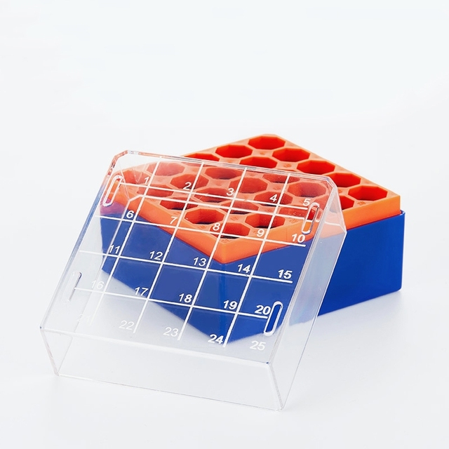 OEM Plastic Cryovial Tubes Storage Box 100 Well PC PP Freezing Cryovial Tube Rack for Laboratories