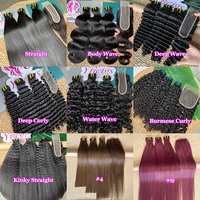 3 + 1 paquete de cabello sin procesar virgen vietnamita cabello humano rizado recto paquetes con 2x6 Hd Cierre de encaje Frontal