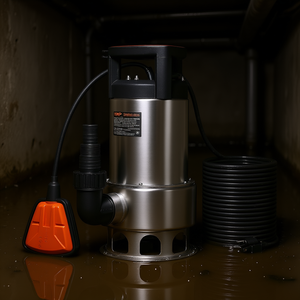 Pompe submersible Vevor 1 CV en acier inoxydable, 4020 GPH, hauteur de refoulement 30 pieds, interrupteur à flotteur automatique pour drainage des sous-sols - Product Image 2