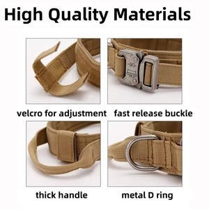Collare Tattico Personalizzato per Cani in Nylon <span class=keywords><strong>Nero</strong></span> Kaki Verde con Fibbia in Metallo <span class=keywords><strong>Nero</strong></span> Imbottito Resistente per Addestramento Cani di Taglia Grande - Product Image 4