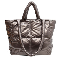Sac fourre-tout matelassé grande capacité pour femme, léger, en nylon, sac à bandoulière, sac de voyage et de shopping, logo personnalisé