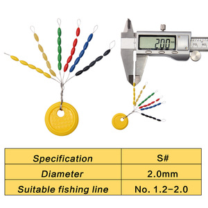 90 pièces/sac en caoutchouc <span class=keywords><strong>multicolore</strong></span> bouchon de flotteur pour espace haricots forme ovale bouées fixes pêche Bobber flotteur s'arrête pour matériel de pêche - Product Image 3
