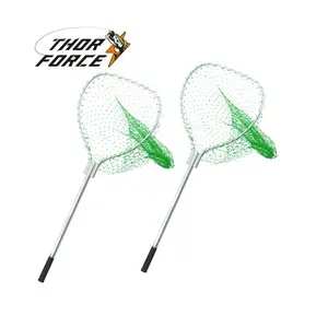 THORFORCE high-quality aluminum alloy rod green PE mesh depth 40cm 4 rivets PVC handle fishing net