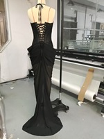 Robe de soirée élégante noire sans bretelles avec bretelles halter et baleines, qualité supérieure, vente en gros, nouvelle arrivée