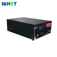 Smart BMS LCD 48V 51.2V 50AH 100AH 150Ah 200AH penyimpanan tenaga surya rumah Lithium Lifepo4 rak Server baterai terpasang
