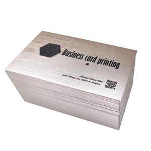 ジャズメタルブラッシュドホワイトゴールド高級エンボスロゴポストカードウェディングサンキューカードデジタル印刷名刺カスタム - Product Image 1