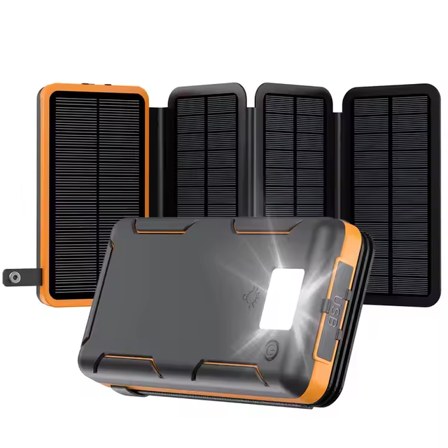 10000mAh Dual USB Waterproof Outdoor Solar Power Bank Travel-friendly Mobile Phone Charger with Micro USB Input for Camping