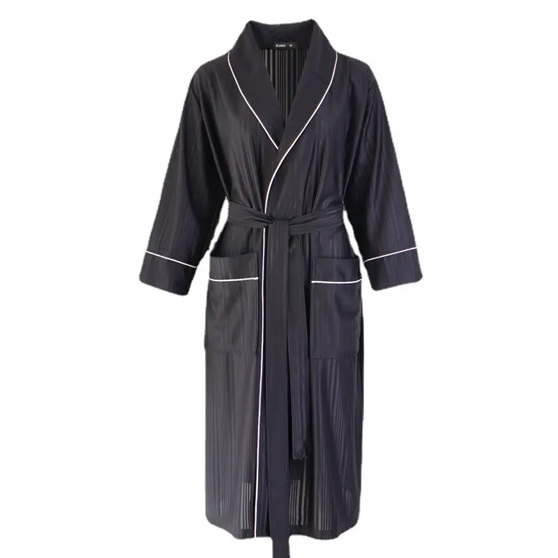 NANTEX New Sleess onde Damen Frühling und Herbst Cool Thin Bathrobe Sommer Mittellanger Bademantel