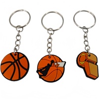 Professioneller Hersteller Maßgefertigter 3D Wasserdichter UV-Bedruckter Sport-Schlüsselanhänger Set PVC Baseball Fußball Schlüsselring für Fans
