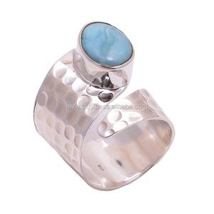 Bague en larimar naturel en argent sterling 925, bijoux spéciaux de mariage, bagues en argent fin faites à la main, fournisseurs exportateurs - Product Image 1