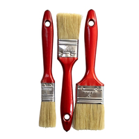 Ensemble de 3 pinceaux à peinture murale de 2 pouces, poils synthétiques, manche en queue de castor, plastique rouge, pinceaux de haute qualité