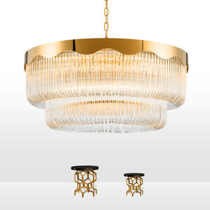 Luminaire Décoratif Intérieur Villa Salon Or Luxe Moderne Européen Led Lustre Cristal Lumière - Product Image 2