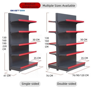 Scaffalatura Metallica a Parete per Supermercati e Negozi di Alimentari, Espositore per Attrezzature - Product Image 4