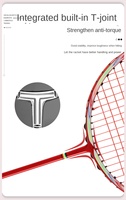 Raquette de badminton professionnelle en fibre de carbone graphite haute tension, super légère, avec grip en PU écologique, dureté modérée en acier pour le sport