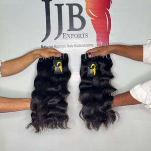 ผมต่อแบบ Deepwave ของแท้จากอินเดีย ขายส่ง, ผมอินเดียแท้แบบยังไม่ผ่านกระบวนการ  จัดเรียงเกล็ดผม  แบบหยักศกเป็นลอน - Product Image 1