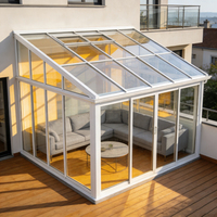 Kits de véranda modernes en aluminium de qualité supérieure pour une utilisation toute l'année, serre en verre attachée à la maison, pour parc et extérieur