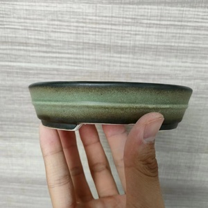 Vaso bonsai cremoso ellittico classico a bocca bassa Yixing bonsai pot - Product Image 3