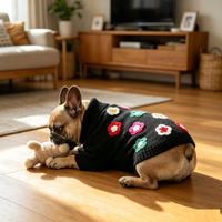 Pulls pour animaux de compagnie à motif floral, vêtements décontractés confortables, tenue une pièce pour vos chiens