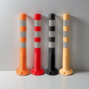 75 100cm de altura PU advertencia de tráfico reflectante Flexible plástico goma plástico bolardos delineador poste - Product Image 3