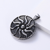 Collier pendentif vintage en acier inoxydable, amulette Apollo, dieu du soleil, style punk, chaîne de pull, bijoux hip-hop