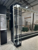 Présentoirs optiques pour lunettes, panneau mural à cadre noir, étagère éclairée, base tour en verre, autoportant, CE ETL pour magasin d'optique