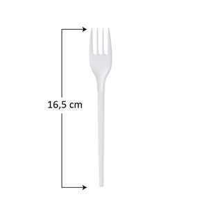 Forchette in plastica bianche riutilizzabili lunghe 16,5 cm per uso quotidiano - Product Image 2