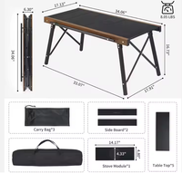 Table de camping moderne en aluminium Mobilier d'extérieur portable pour l'école BBQ Pique-niques et barbecues (4 places)