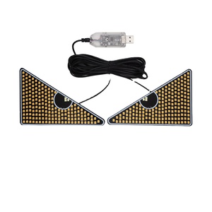 Nueva Luz Decorativa Universal de 12V GPRGIT para Ventana de Coche, Ojo de <span class=keywords><strong>Diablo</strong></span> Triangular, Conector USB, Ojos Animados Rojos y Amarillos LED - Product Image 1