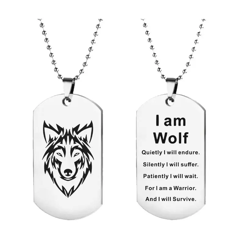 Marchio di zesen moda lupo collana pendente per gli uomini io am Wolf fan regalo ciondolo portachiavi cane lupo gioielli