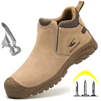 Chaussures de sécurité pour la construction en promotion, bottes de travail à embout d'acier pour le soudage avec tige en PU et semelle intermédiaire anti-perforation, unisexe, toutes saisons