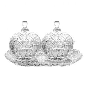 Récipient de stockage de fruits secs de haute qualité, <span class=keywords><strong>pot</strong></span> à bonbons <span class=keywords><strong>en</strong></span> verre cristal, <span class=keywords><strong>pot</strong></span> <span class=keywords><strong>en</strong></span> verre cristal Tanjin gravé avec couvercle <span class=keywords><strong>en</strong></span> verre, <span class=keywords><strong>pot</strong></span> à thé - Product Image 1