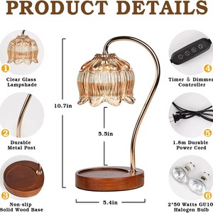 Nến ấm hơn đèn với bộ đếm thời gian dimmer điều chỉnh chiều cao cho phòng ngủ nhà mới, quà tặng cho phụ nữ, trang trí nhà cổ điển cho lọ thơm - Product Image 4