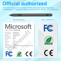 Stylo certifié Microsoft Surface Pro X / Go 3 / Studio 2, 4096 niveaux de sensibilité à la pression, Surface Rechargeable