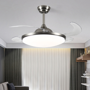 Silent BLDC Motor 42 Inch Retractable Blade <b>Ceiling</b> Fan with 3 Color Temperature LED and Smart Remote Control - Bedroom - Product Image 3