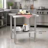 Tables en acier inoxydable 304/201, parfaites pour toutes sortes d'utilisations, comme les barbecues en plein air, les étagères de garage, etc.