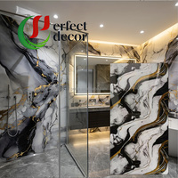 Vente directe usine : Plaque PVC effet marbre, imperméable, anti-UV, co-extrusion, couleur personnalisable, garantie cinq ans, pour salle de bain, chambre et salon