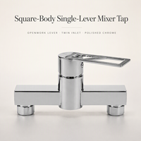 Robinet de salle de bain classique en laiton chromé à poignée unique, avec cartouche céramique, pour eau chaude et froide, mitigeur de douche pluie - Excellent rapport qualité-prix