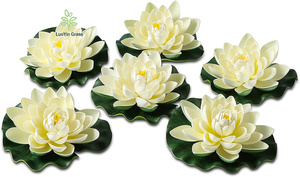Flores de Loto Artificiales Flotantes de Espuma Blanca Marfil, Adornos de Lirios de Agua para el Hogar, Jardín, Bodas, Fiestas, 50 Piezas, Navidad, Pascua - Product Image 2