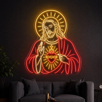 Jesus LED-Neonlicht-Kreuz, Neonschild-Leuchte – Umgedrehtes Kreuzlicht für Religion, Zuhause, Schlafzimmer, Kirche, Raumdekoration